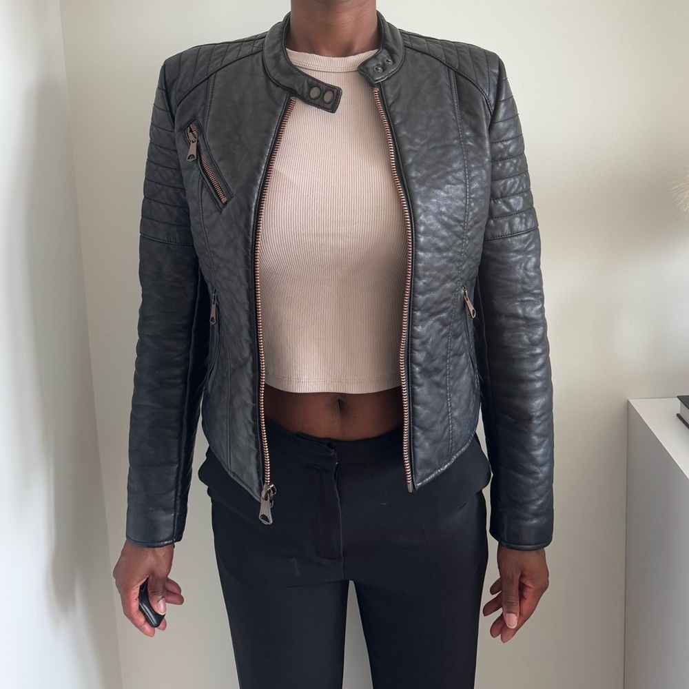 Marc New York Andrew Marc Blakely Faux Leather Moto Jacket in Black - Picture 15 of 15